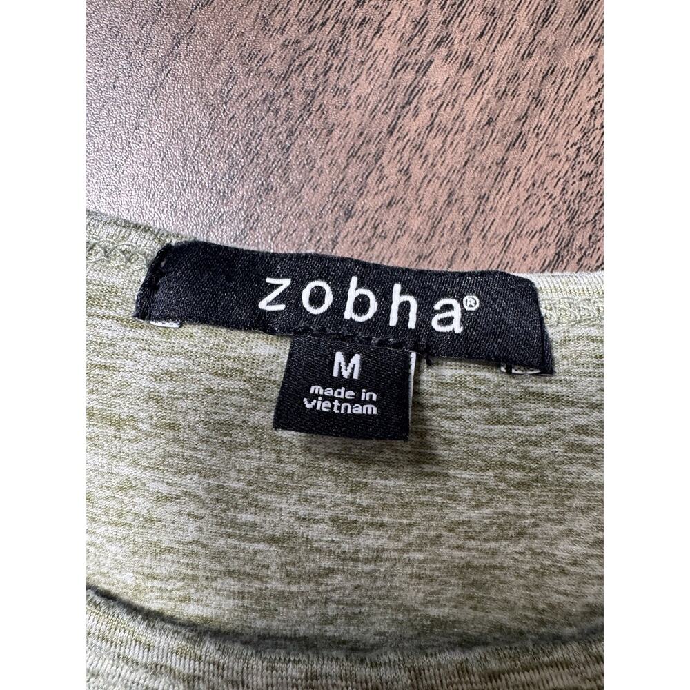 ZOBHA Twist Front Crop Cropped Top Shirt Sleeveless Yoga Womens Size Medium Gray - Picture 2 of 4